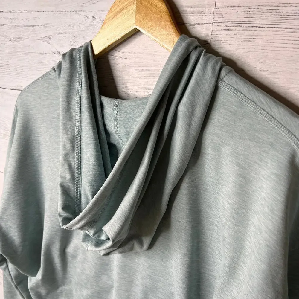 DKNY Sport Hoodie Womens Size Medium Light Teal Full Zip Jacket Stretch Comfort